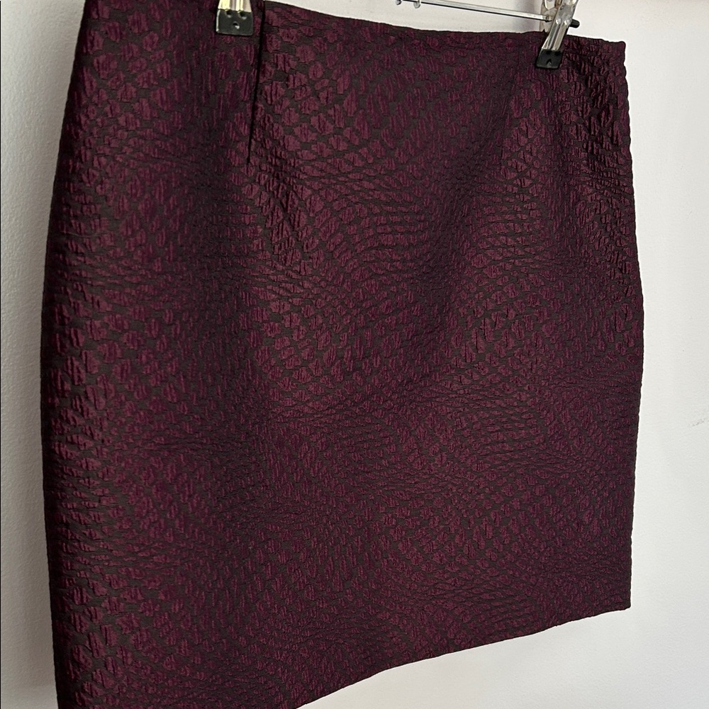 Tahari Dark Purple Textured Mini Skirt